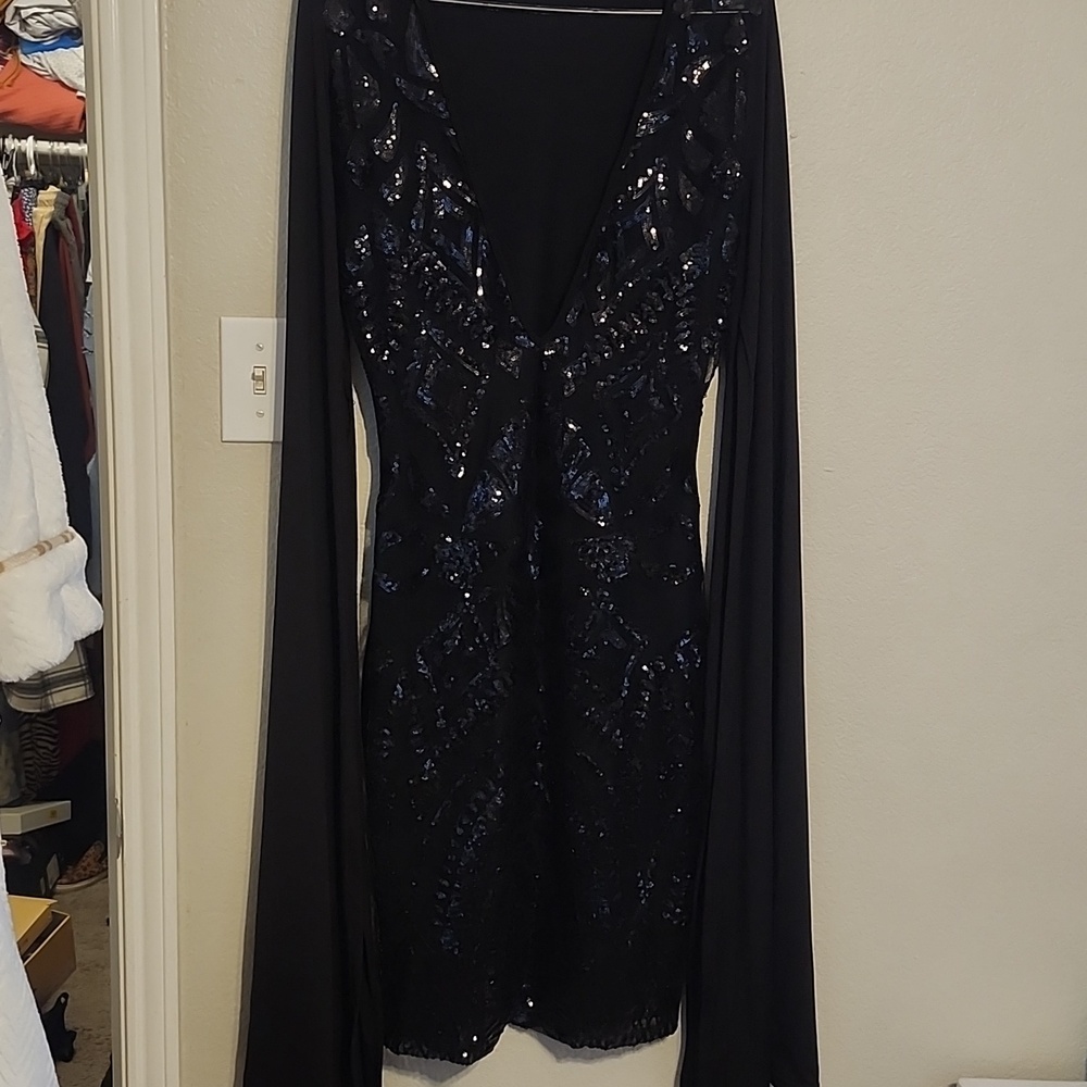 Elegant Black Sequin Dress